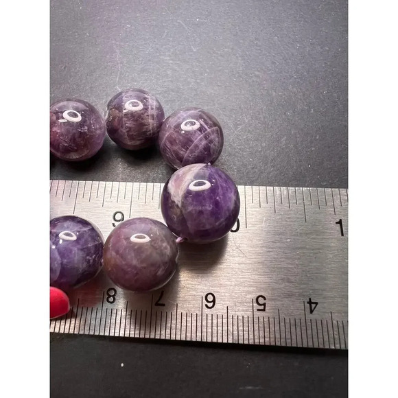 Bi color chevron dream amethyst necklace with sterling silver clasp - Picture 7 of 11